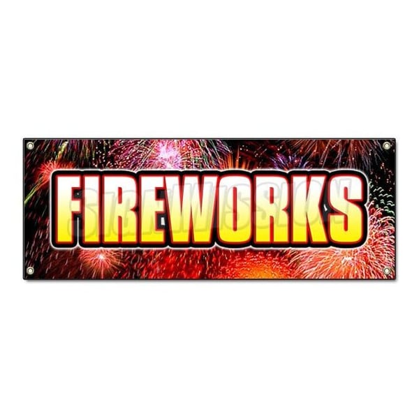Signmission FIREWORKS I BANNER SIGN stand firework store July 4th firecracker fourth B-Fireworks1 - main